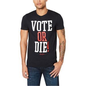 Sean John Mens Vote or Die! Graphic T-Shirt, Black, XL, DM